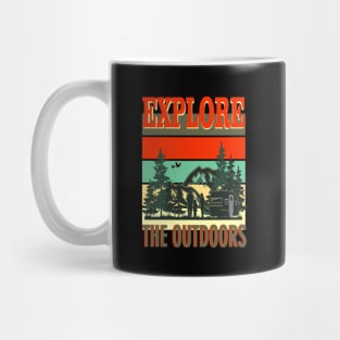 Explore The Outdoors Camping Retro Vintage  Sunset Mug